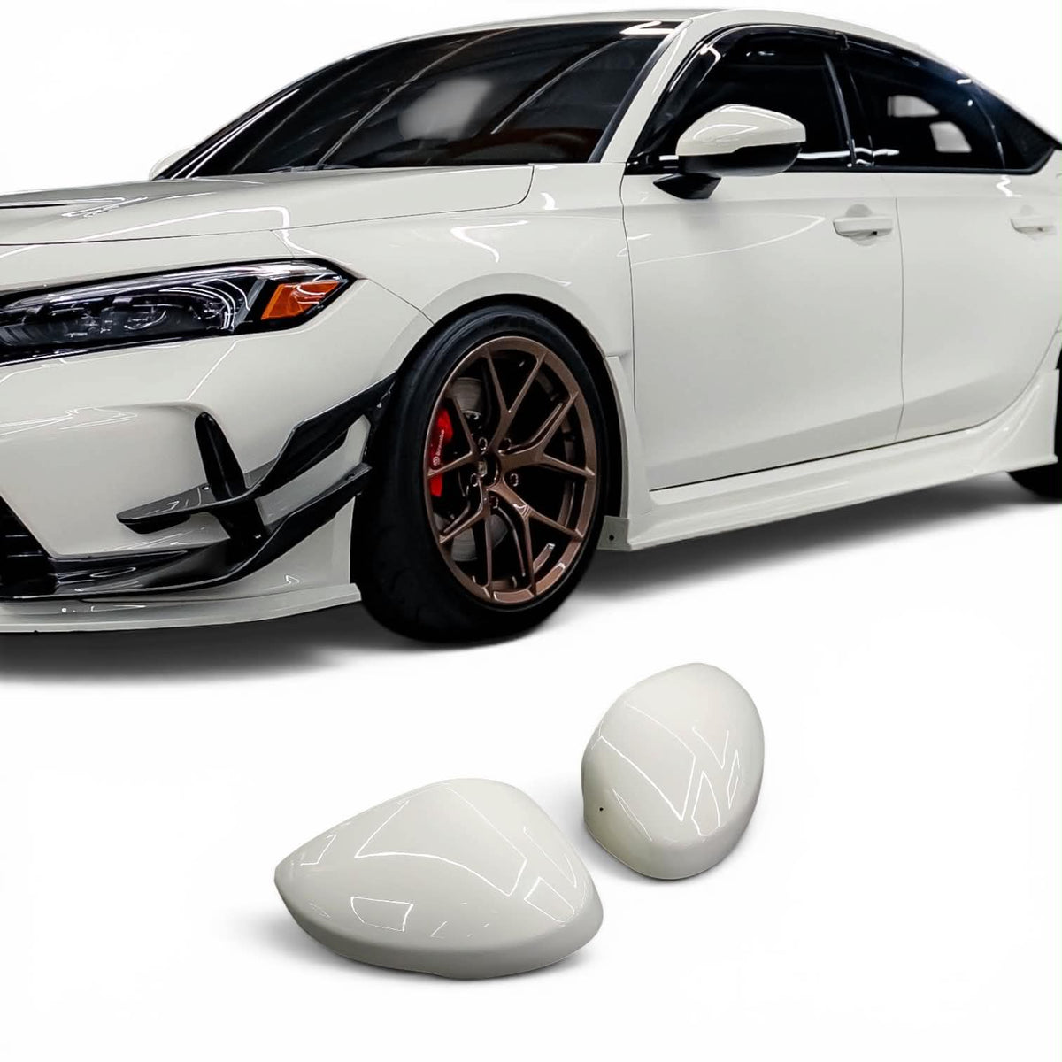 2023+ Honda Civic Type R FL5 Paint Matched Mirror Cap Covers: Clean OEM+ Exterior Upgrade