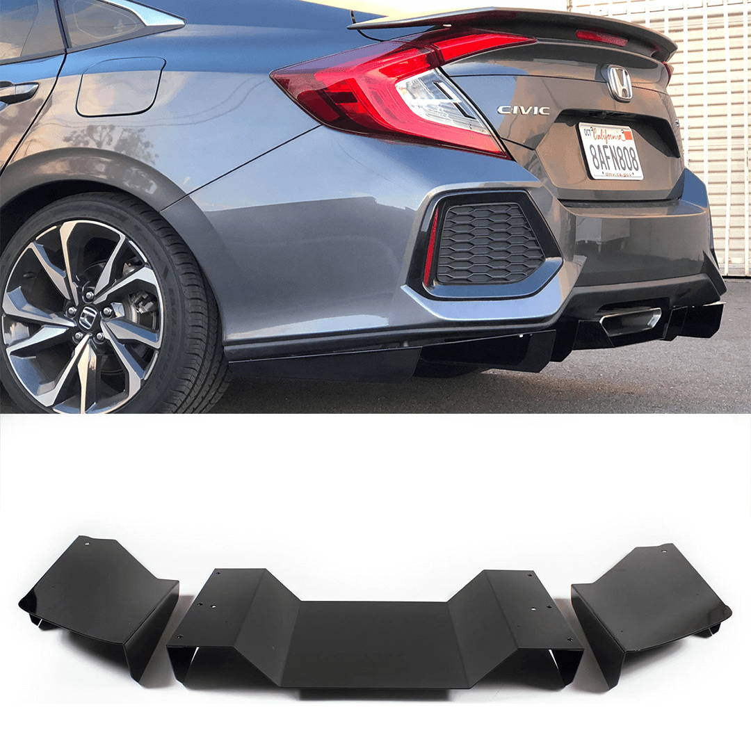 2016 2020 Honda Civic Si Rear Diffuser V1 Sedan