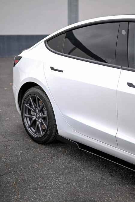 2018 - 2021 Tesla Model 3 V6 Side Skirt Extensions - Aerflowdynamics