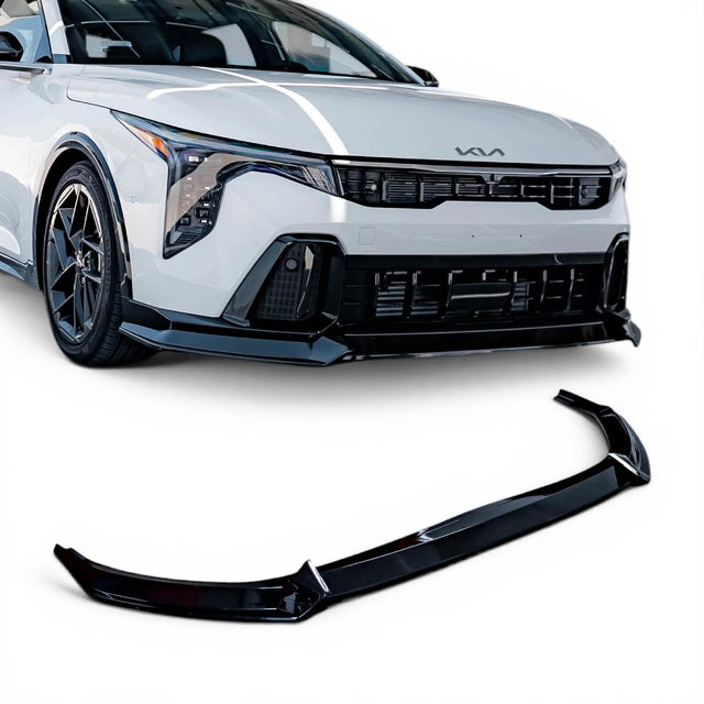 2025+ Kia K4 GT Line front lip in gloss black installed on GT Line Turbo sedan