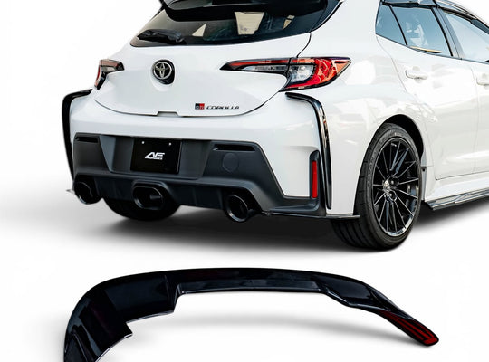 2023 Toyota GR Corolla rear spoiler extensions gloss jet black by AeroFlow Dynamics
