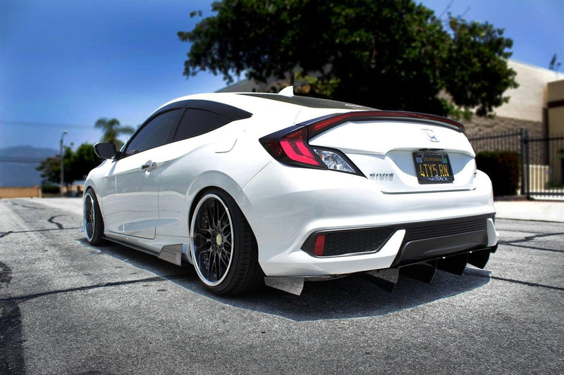 2016+ HONDA CIVIC COUPE SIDE SKIRT EXTENSION V4 - AeroflowDynamics