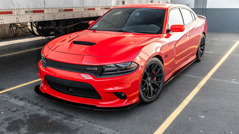 2015-2019 Dodge Charger Front Splitter V1 (Scatpack/Hellcat/Daytona) - AeroflowDynamics