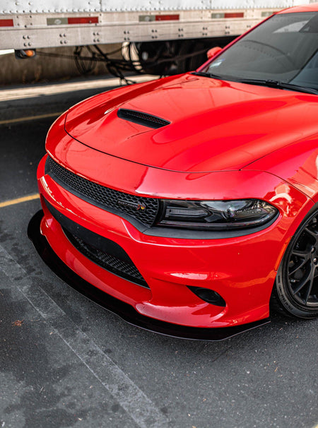 2015-2019 Dodge Charger Front Splitter V1 (Scatpack/Hellcat/Daytona) - AeroflowDynamics