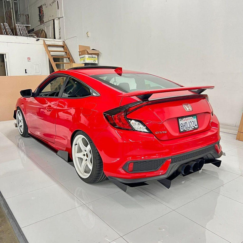 2016+ HONDA CIVIC COUPE SIDE SKIRT EXTENSION V4 - AeroflowDynamics