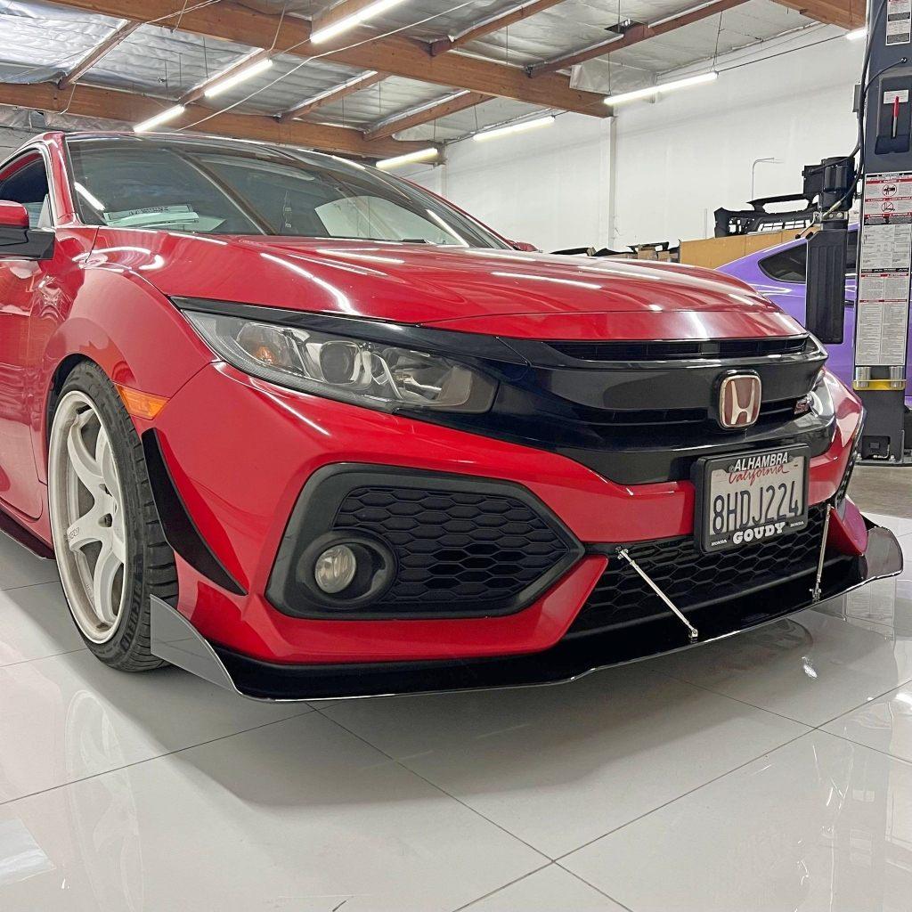 2017-2021 Honda Civic Splitter  ([Hatchback, Si Coupe, Si Sedan] ) V2 - AeroflowDynamics
