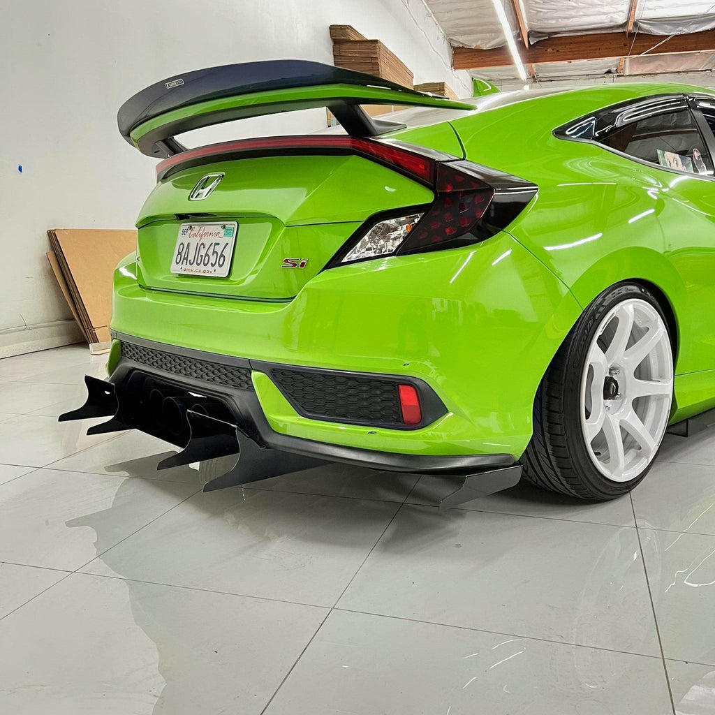 2016-2020 Honda Civic Si Rear Diffuser V5 (Coupe) - aeroflowdynamics