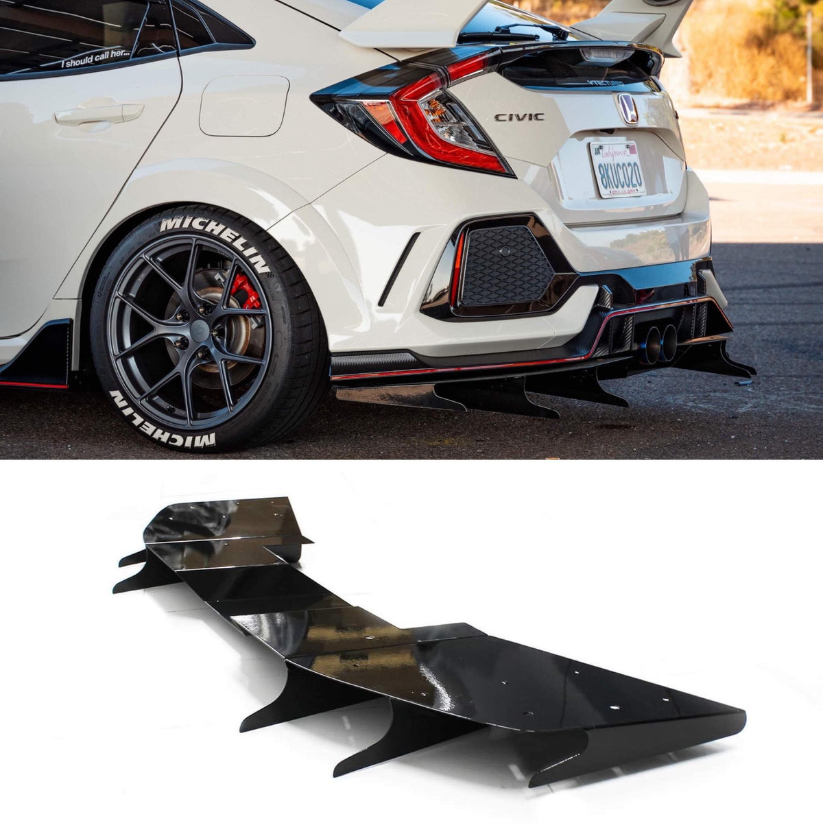 2017-2021 Honda Civic Type-R Rear Diffuser V5 - Aeroflowdynamics