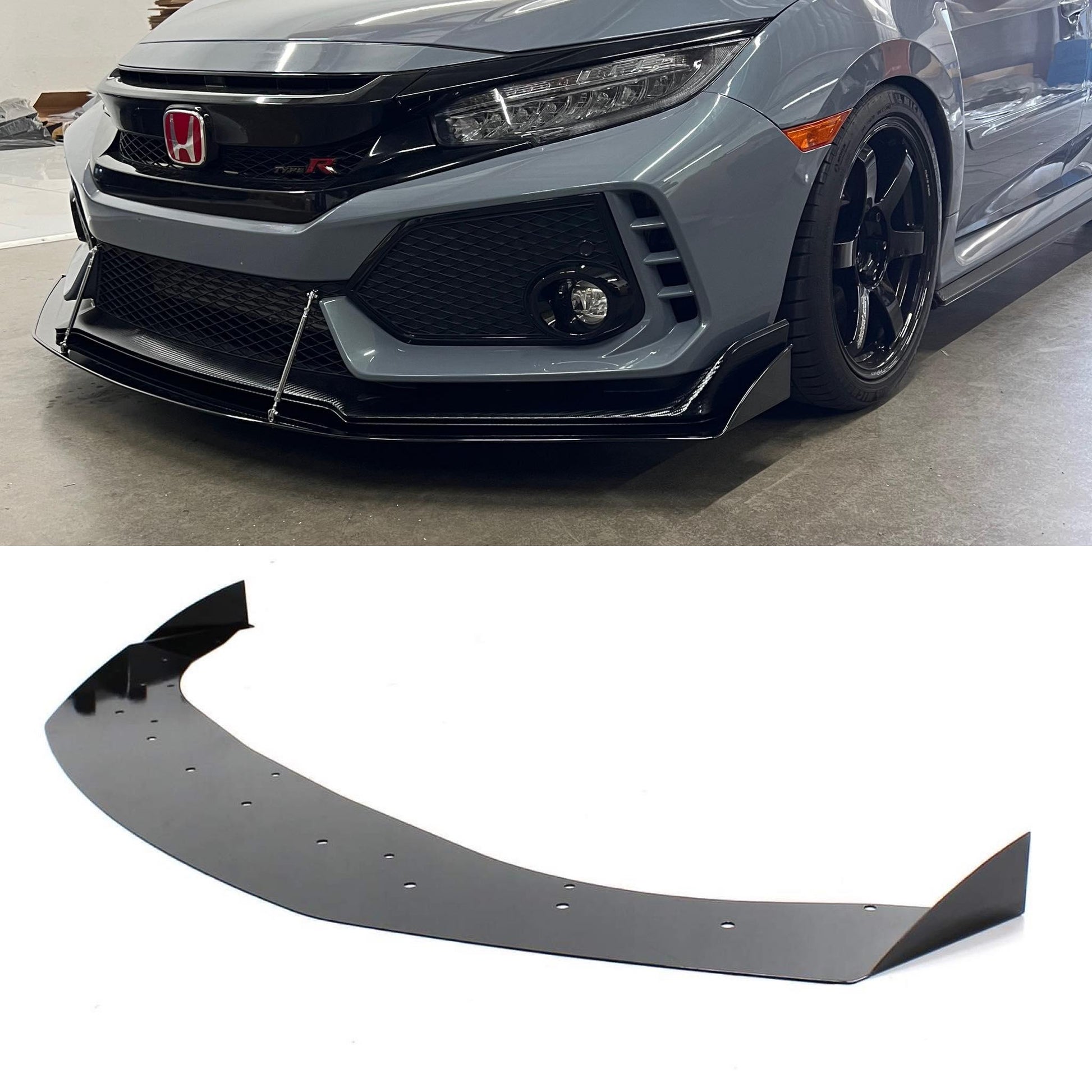 2017-2021 Honda Civic Type-R Splitter V2 - AeroflowDynamics