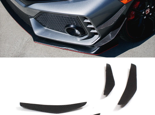 2017- 2020 Honda Civic Type R Canards V1 ( Carbon ) - AeroflowDynamics