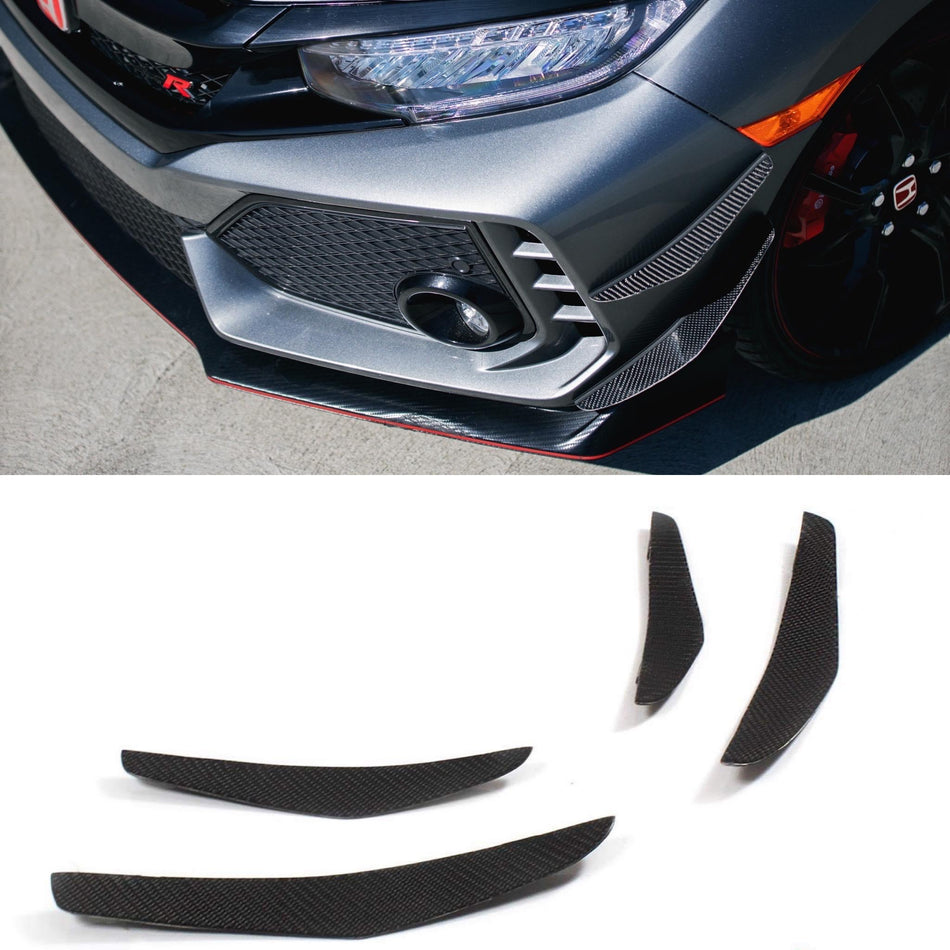 2017- 2020 Honda Civic Type R Canards V1 ( Carbon ) - AeroflowDynamics