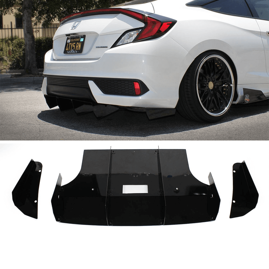 2016-2019 Honda Civic Rear Diffuser ( Coupe ) - Aeroflowdynamics
