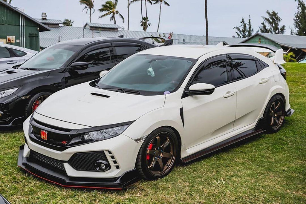 2017-2019 Honda Civic Side Skirt Extension (Civic Hatch/Sedan Type-R) Carbon Fiber - Aeroflowdynamics