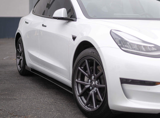 2018 - 2021 Tesla Model 3 V6 Side Skirt Extensions - Aerflowdynamics