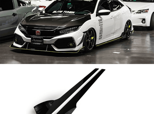 2017-2019 Honda Civic Side Skirt Extension (Civic Hatch/Sedan Type-R) V2 - Aeroflowdynamics